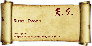 Rusz Ivonn névjegykártya